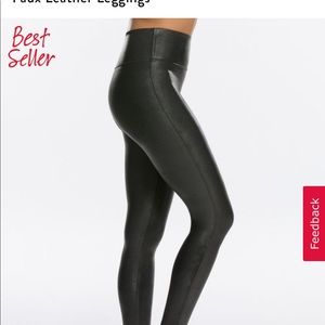 Spanx leather leggings. Perfect condition. Small